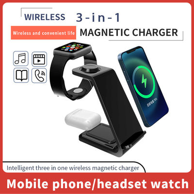 Hoge efficiëntie Qi draadloos opladen Stand wit 3 in 1 Magnetisch draadloos opladen