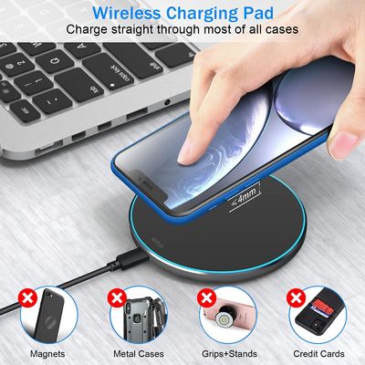 Draagbare CE-gecertificeerde Qi Fast Wireless Charging Pad 15w Voor Smartphone