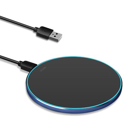 Draagbare 2 in 1 Qi draadloos oplaadpad 10W Spiegeloppervlak voor mobiele telefoon