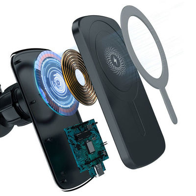 Zwarte Qi draadloze telefoonoplader Automount 15W Draagbaar snel