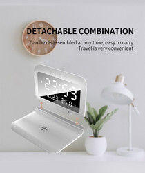 Multi Function Alarm Qi Wireless Charger Clock Docking Station 15W All in One