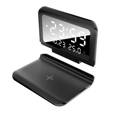 Oem Qi standaard draadloze telefoon oplader wekker met oplaadpad krachtig
