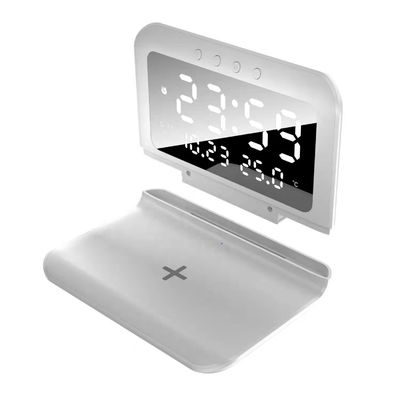 Oem Qi standaard draadloze telefoon oplader wekker met oplaadpad krachtig