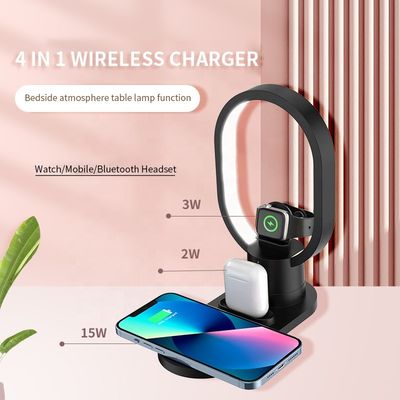 LED-magnetische multifunctionele draadloze oplader Iphone Airpods Gebruik van het horloge