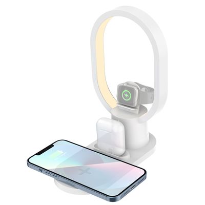 Multifunctionele snelle Qi LED lamp, 3 in 1 nachtlamp draadloos oplader