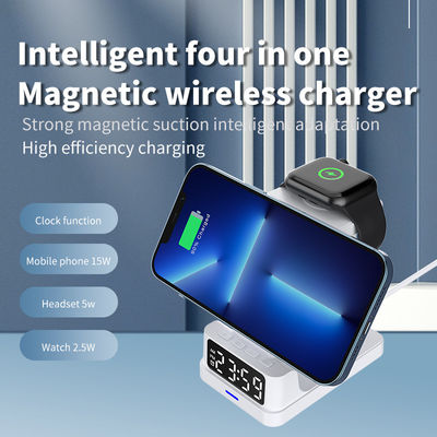 Vochtigheid Display Alarm Qi Wireless Charger Clock Dock 0.3kg Iphone Gebruik