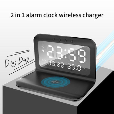 LED-scherm 4 in 1 Qi draadloos oplader, draadloos telefoon oplader met klok 15w
