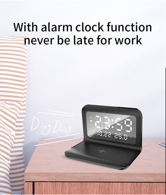 Custom Logo Draadloos Telefoon Charger Clock, LED Digitale Clock Met Charging Pad