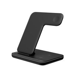 Snel brandwerend Qi draadloos oplader Dock 15w 3 in 1 oplaadstand met lamp