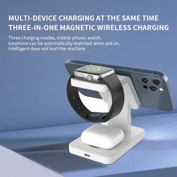 Custom Logo Draadloos Magnetisch Telefoon Charger 3 In 1 Magsafing