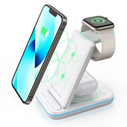 Snelle stroomvoorziening 4 In1 Magnetische draadloze opladers Station Qi Apple opladen