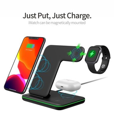 Mobiele 10w Qi Multifunctionele Draadloze Charger 3 In 1 Kortsluit Bescherming