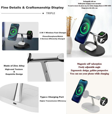 Overspannings multifunctie oplaadstation, ABS Qi snelle draadloze oplader