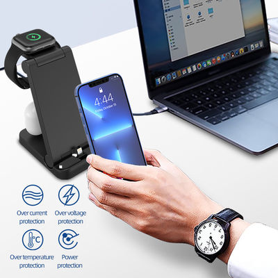 Draagbare 3 in 1 multifunctionele draadloze oplader Qi 15w Fast Charging