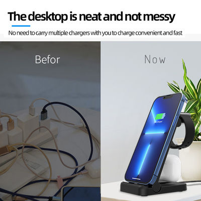 Draagbare 3 in 1 multifunctionele draadloze oplader Qi 15w Fast Charging