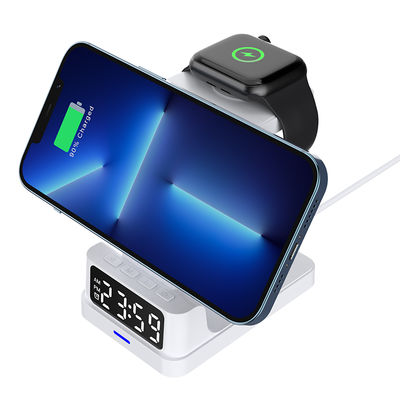 Vochtigheid Display Alarm Qi Wireless Charger Clock Dock 0.3kg Iphone Gebruik