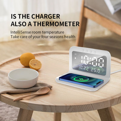 ABS Qi draadloos oplader Clock LED Display Fast Charging Alarm Type