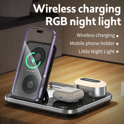 Dimming Fast Qi Wireless Charger Dock Stand 15W Hoge efficiëntie