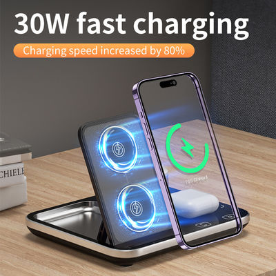 Dimming Fast Qi Wireless Charger Dock Stand 15W Hoge efficiëntie