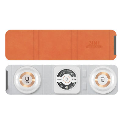 Witte ronde Qi draadloze oplaadpad 15w 107g vouwbare mobiele